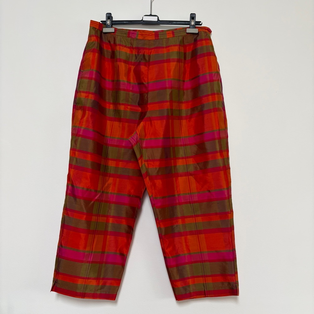 Silkland Silk Ankle Crop Pants Size Large 12 Orange